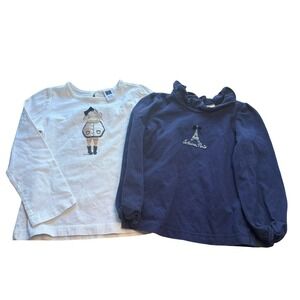 Janie & Jack Highlands darling knit top paris eiffel tower 18-24 months